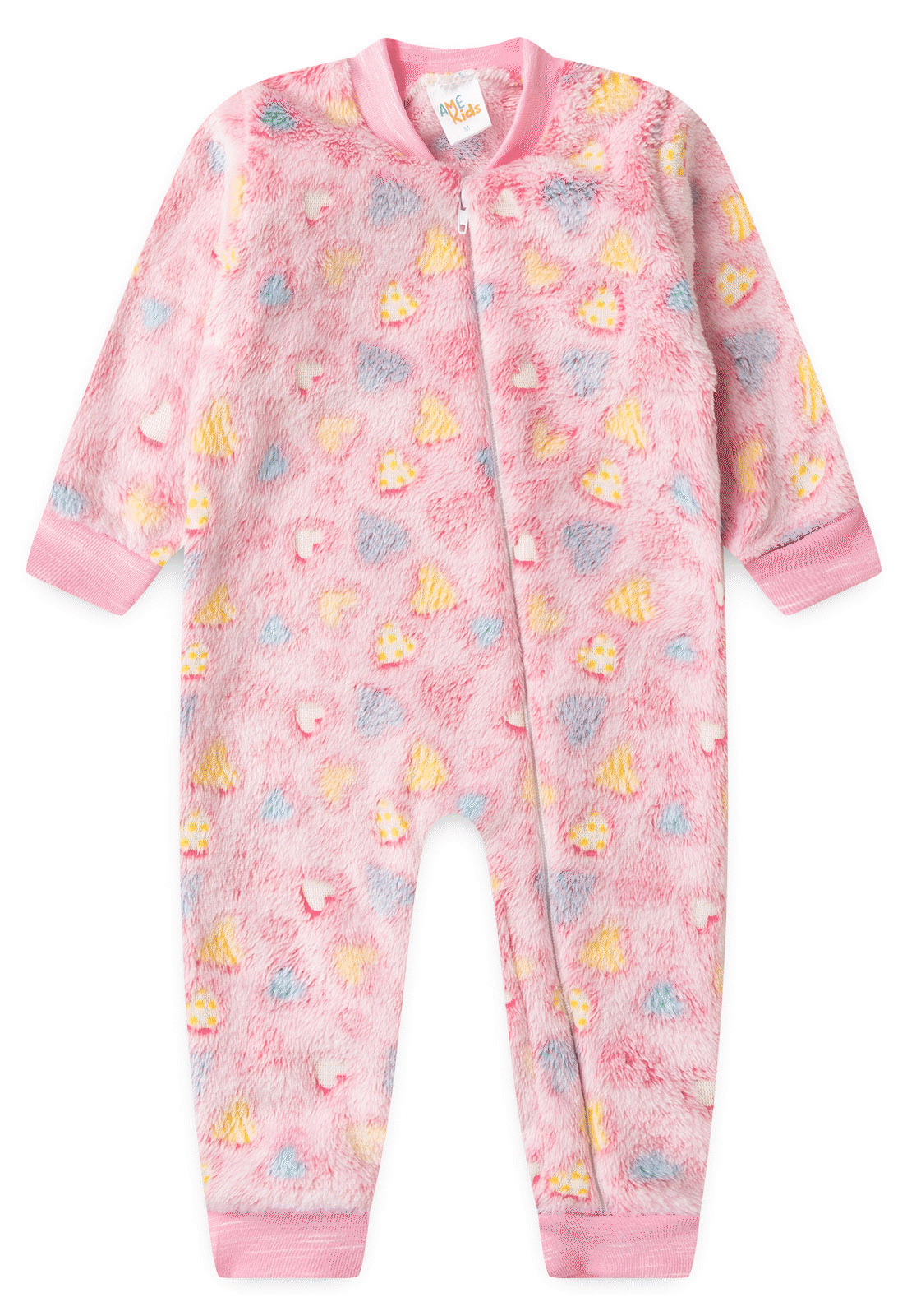 Macacão Fleece - Corações - Ame Kids