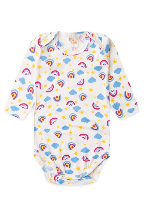 Conjunto Suede Longo Estampado - Arco Iris Off-White - Ame Kids