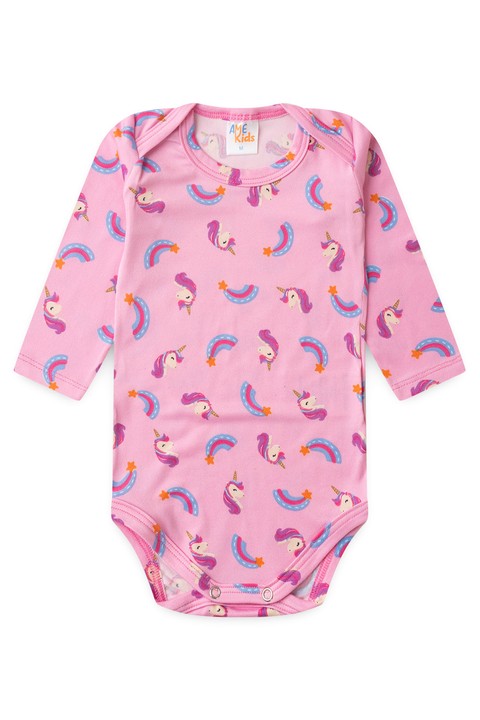 Conjunto Suede Longo Estampado - Unicórnio Rosa - Ame Kids