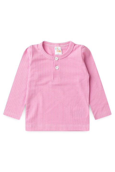 Conjunto Blusa Manga Longa Botões e Calça - Rosa - Ame Kids