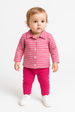Conjunto Blusa Listrada e Calça Menina - Rosa - Ame Kids