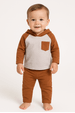 Conjunto Blusa Capuz Manga Longa e Calça - Avelã - Ame Kids