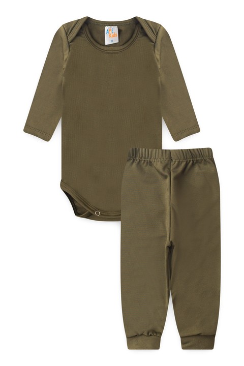 Conjunto Body e Calça Térmica - Verde - Ame Kids