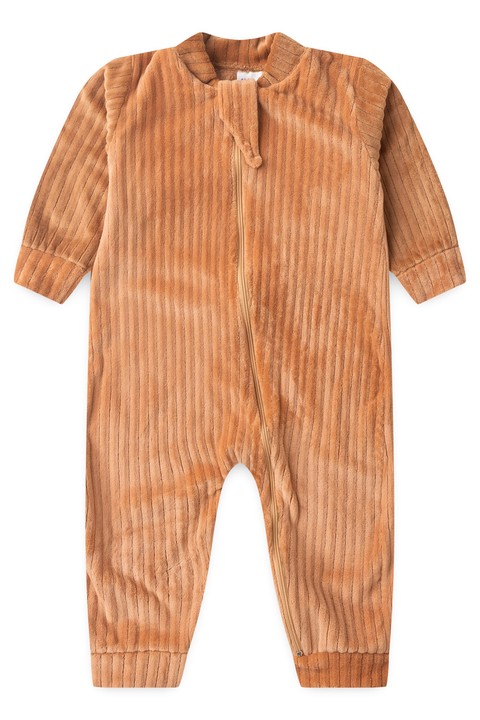 Macacão Plush Canelado Longo - Cobre - Ame Kids