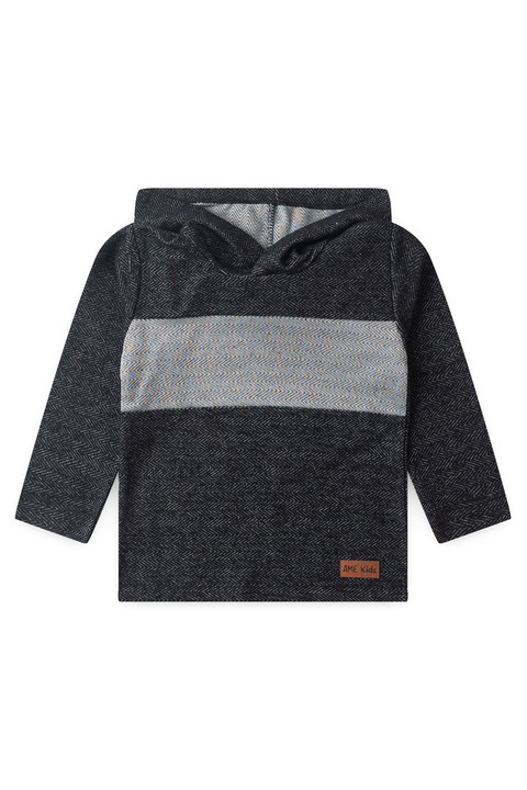 Conjunto Sustentável Blusa Bicolor Manga Longa e Calça - Preto - Ame Kids