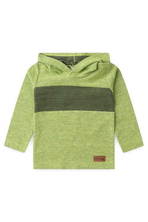 Conjunto Sustentável Blusa Bicolor Manga Longa e Calça - Verde- Ame Kids