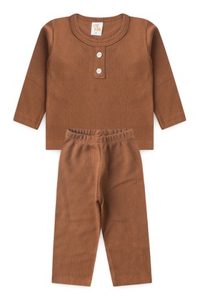 Conjunto Blusa Manga Longa e Calça Moscou - Avelã - Ame Kids