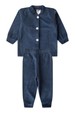 Conjunto Casaco  Manga Longa e  Calça Plush - Azul Marinho - Ame Kids