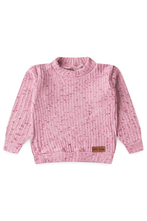 Conjunto Blusa Manga Longa e Calça Brush - Rosa - Ame Kids