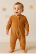 Macacão Plush Canelado Longo - Cobre - Ame Kids