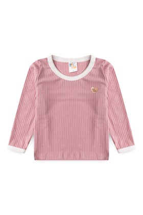 Conjunto Blusa Manga Longa Friso e Calça - Rosa - Ame Kids
