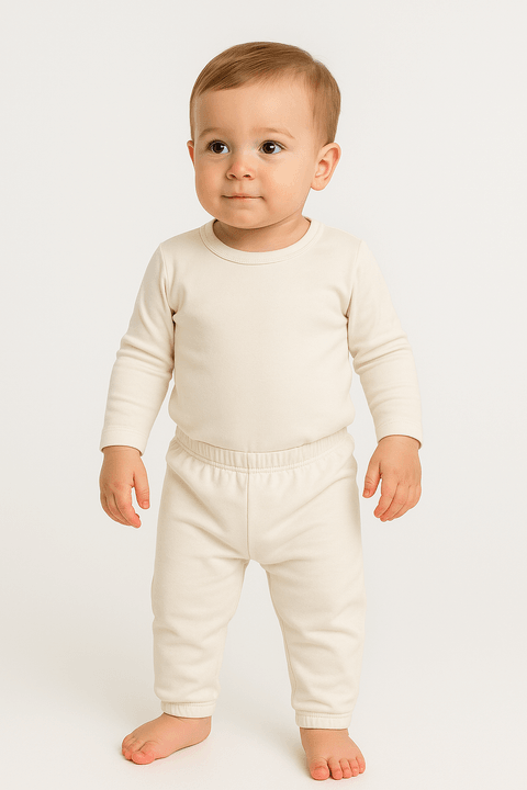 Conjunto Infatil Bebê Blusa e Calça Térmica - Off-White - Ame Kids