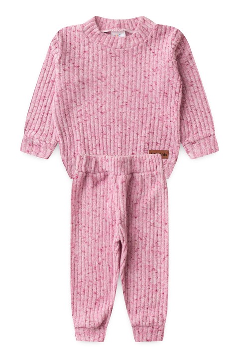Conjunto Blusa Manga Longa e Calça Brush - Rosa - Ame Kids