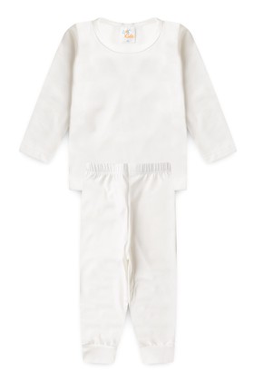 Conjunto Blusa e Calça Térmica - Off-White - Ame Kids