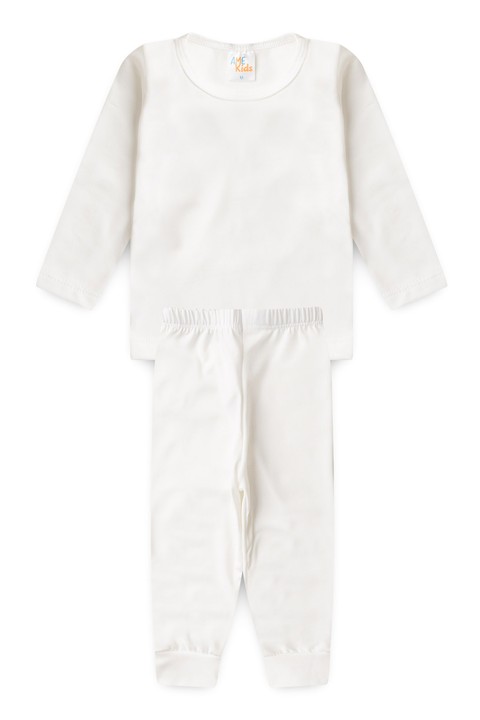 Conjunto Blusa e Calça Térmica - Off-White - Ame Kids
