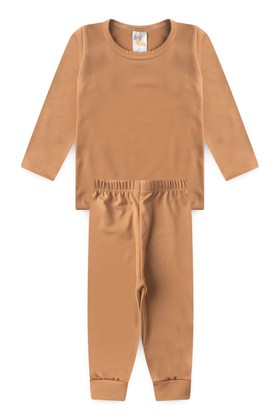 Conjunto Infatil Bebê Blusa e Calça Térmica - Caramelo - Ame Kids