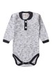 Conjunto Body Canelado Botões Menino - Mescla e Preto - Ame Kids