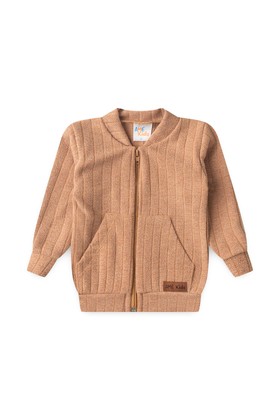 Conjunto Casaco Zíper e Calça Moletom - Avelã - Ame Kids