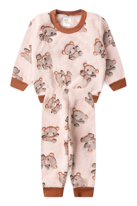 Conjunto Casaco e Calça Fleece - Ursinho - Ame Kids