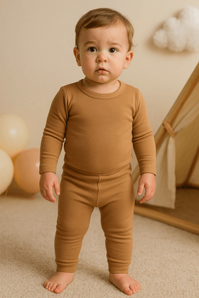 Conjunto Infatil Bebê Blusa e Calça Térmica - Caramelo - Ame Kids