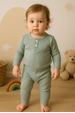 Conjunto Blusa Manga Longa Botões e Calça - Verde Jade - Ame Kids
