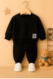 Conjunto Infantil Bebê Blusa Manga Longa e Calça Moletom - Preto - Ame Kids