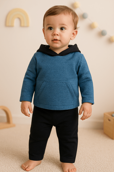 Conjunto Blusa Manga Longa e Calça - Sustentável Azul - Ame Kids