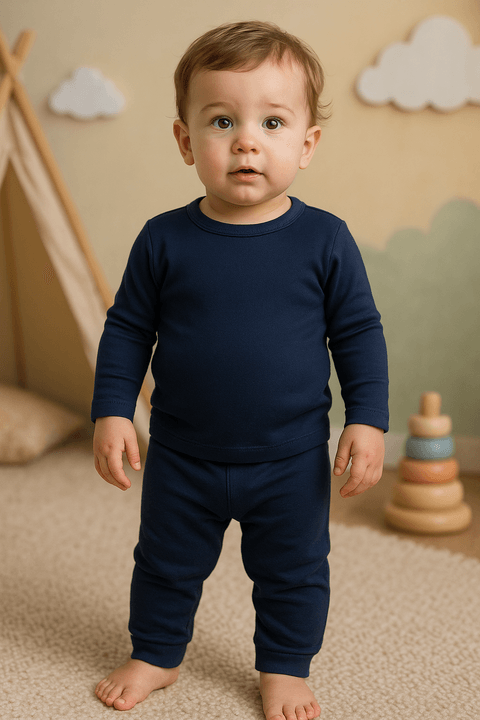 Conjunto Infatil Bebê Blusa e Calça Térmica - Azul Marinho - Ame Kids