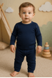 Conjunto Infatil Bebê Blusa e Calça Térmica - Azul Marinho - Ame Kids