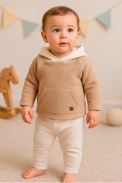 Conjunto Blusa Manga Longa e Calça - Sustentável Avelã - Ame Kids