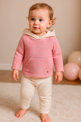 Conjunto Blusa Manga Longa e Calça - Sustentável Pink - Ame Kids