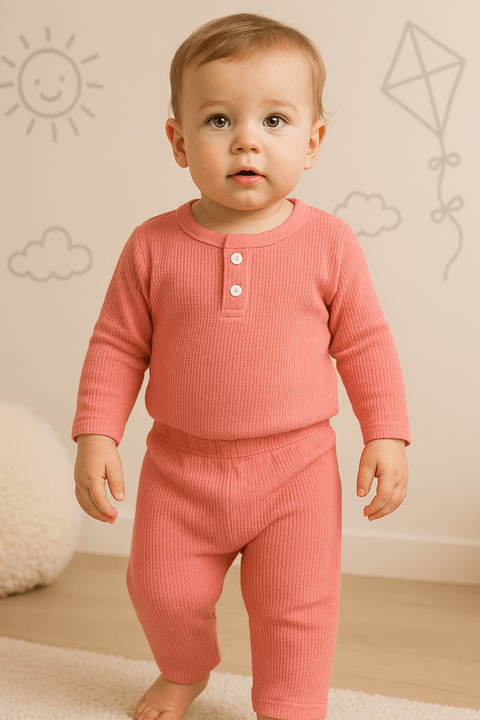 Conjunto Blusa Manga Longa e Calça Moscou - Pêssego - Ame Kids