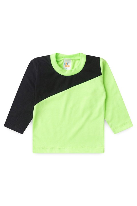 Conjunto Blusa Manga Longa e Calça - Verde e Preto- Ame Kids