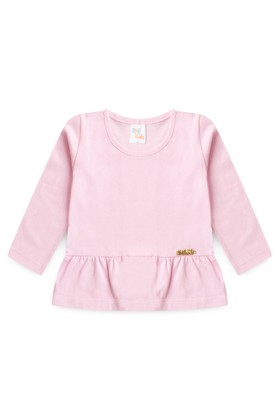 Conjunto Blusa com Babado e Calça Menina - Rosa Bebê - Ame Kids