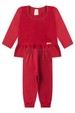 Conjunto Blusa com Babado e Calça Menina - Vermelho - Ame Kids