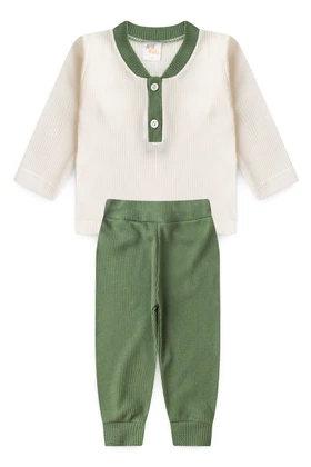 Conjunto Blusa Manga Longa e Calça Moscou - Verde - Ame Kids