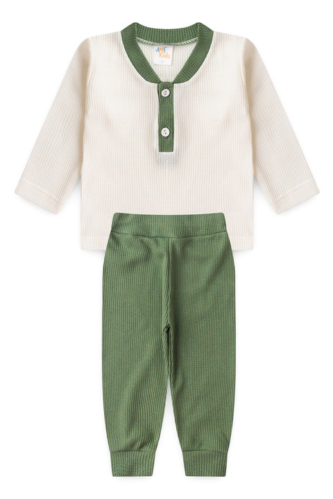 Conjunto Blusa Manga Longa e Calça Moscou - Verde - Ame Kids