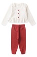 Conjunto Bata e Calça Bubble Menina - Vermelho - Ame Kids