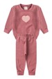 Conjunto Blusa Manga Longa Coração e Calça Moletom - Rosê - Ame Kids