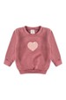 Conjunto Blusa Manga Longa Coração e Calça Moletom - Rosê - Ame Kids
