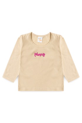 Conjunto Blusa Princess e Calça  Menina - Areia - Ame Kids