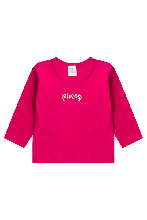 Conjunto Blusa Princess e Calça  Menina - Rosa - Ame Kids