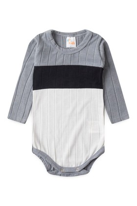 Conjunto Body Tricolor Canelado Menino - Mescla - Ame Kids