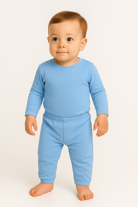 Conjunto Infatil Bebê Blusa e Calça Térmica - Azul Bebê - Ame Kids