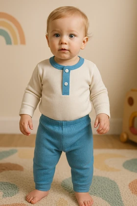 Conjunto Blusa Manga Longa e Calça Moscou - Azul - Ame Kids