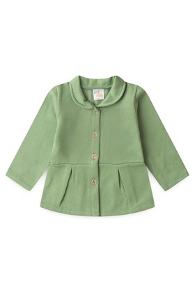 Conjunto Blusa Botões e Calça Moletom Menina - Verde - Ame Kids
