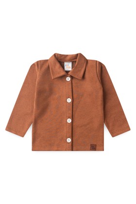 Conjunto Casaco Botões e Calça Moletom - Avelã - Ame Kids