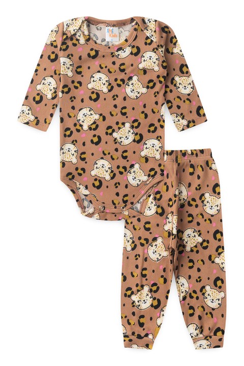 Conjunto Canelado Light Longo - Oncinha - Ame Kids