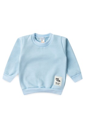 Conjunto Blusa Manga Longa e Calça Moletom - Azul Bebê - Ame Kids
