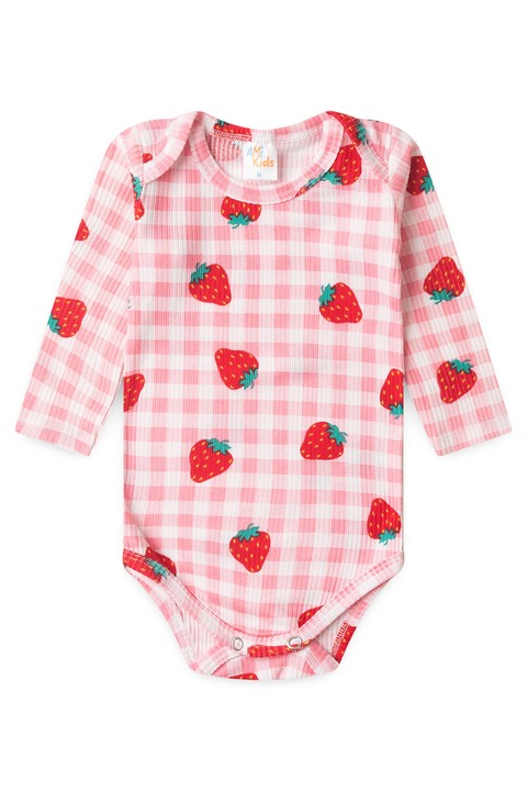 Conjunto Canelado Light Longo - Moranguinho Rosa - Ame Kids